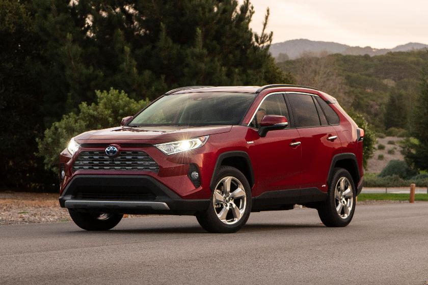 This photo provided by Toyota shows the RAV4 Hybrid, a popular hybrid compact SUV available used for less than $25,000. (Courtesy of Toyota Motor Sales U.S.A. via AP)