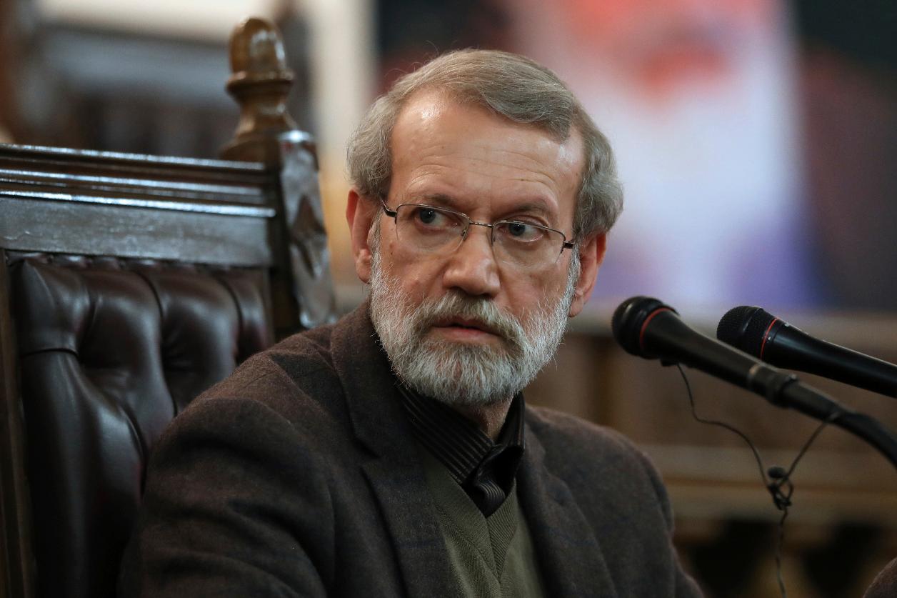 FILE - Parliament Speaker Ali Larijani gives a press conference in Tehran, Iran, Dec. 1, 2019. (AP Photo/Vahid Salemi, File)