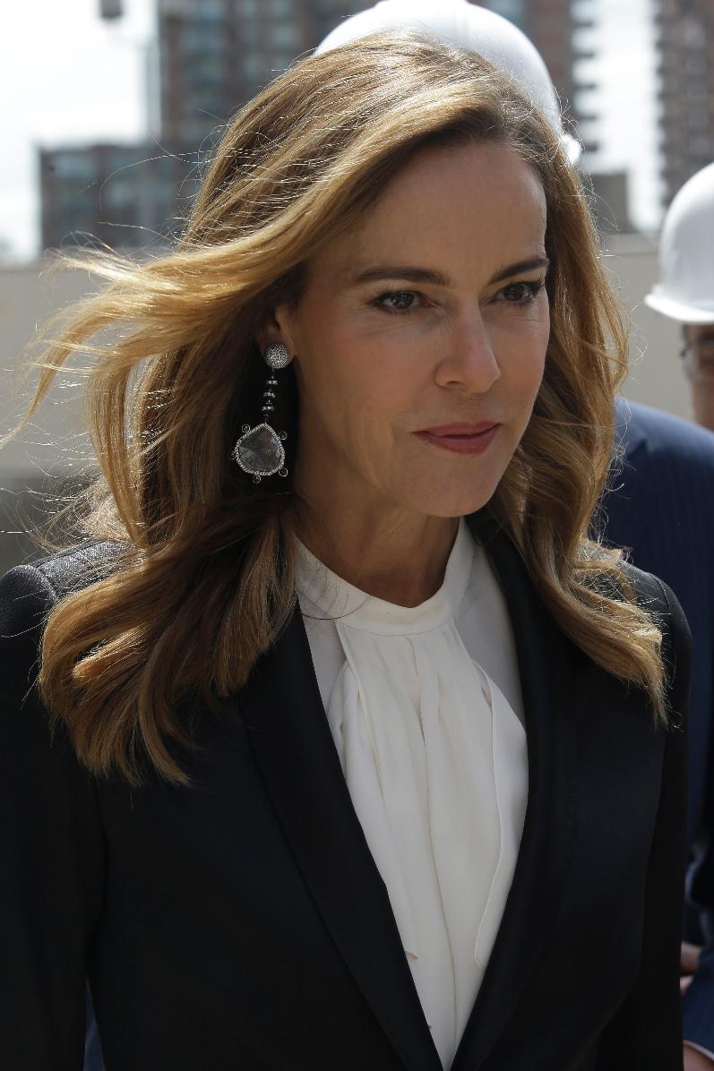 FILE - Julia Koch, wife of David H. Koch is photographed during a "turning of the soil" ceremony on the future site of The David H. Koch Center for Cancer Care, May 20, 2015, in New York. (AP Photo/Mary Altaffer, File)
