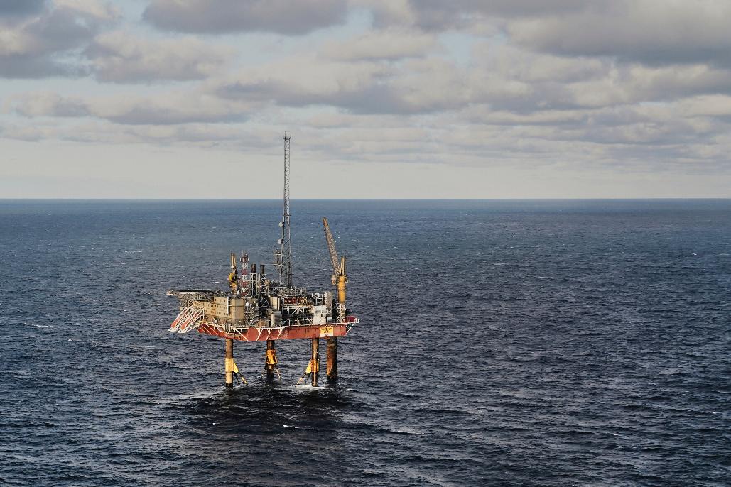 FILE -The INEOS Energy's Siri platform seen from a helicopter above the North Sea, Denmark, Nov. 25, 2025. (AP Photo/James Brooks, File)