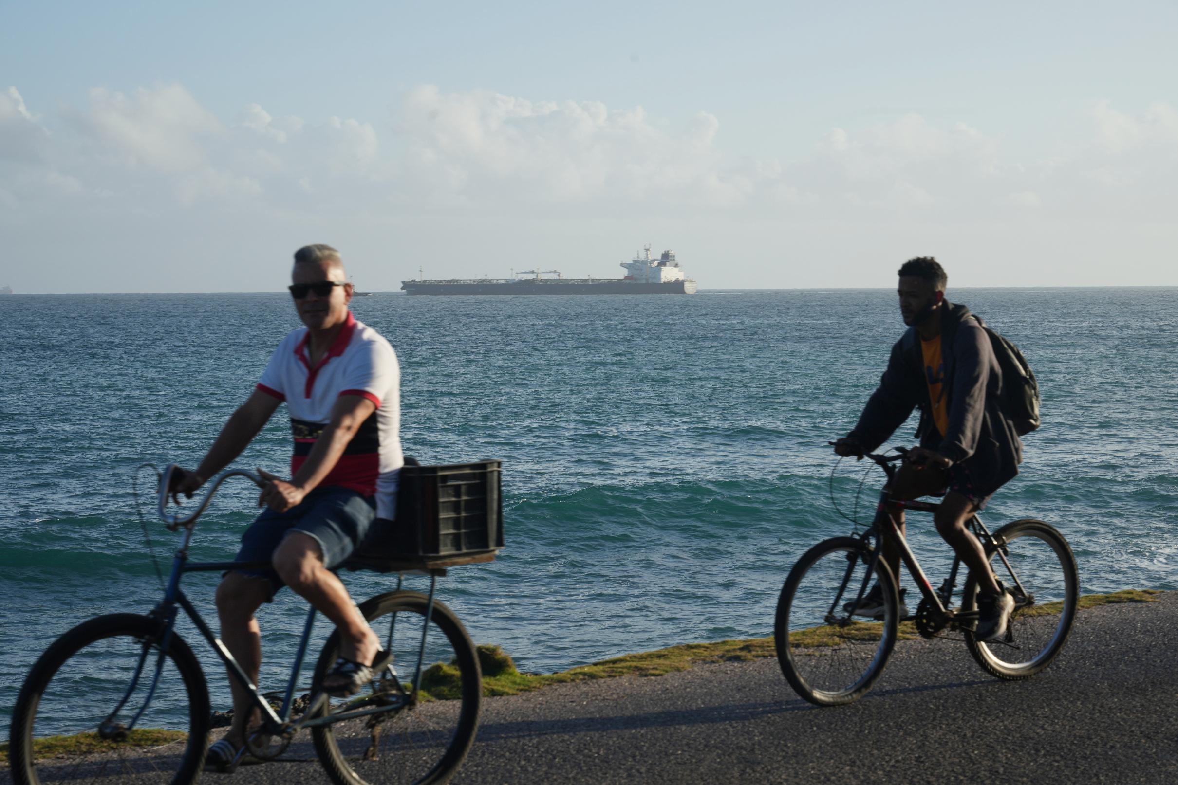 Russian-flagged oil tanker Anatoly Kolodkin approaches Matanzas in Matanzas, Cuba, Tuesday, March 31, 2026.. (AP Photo/Ramon Espinosa)